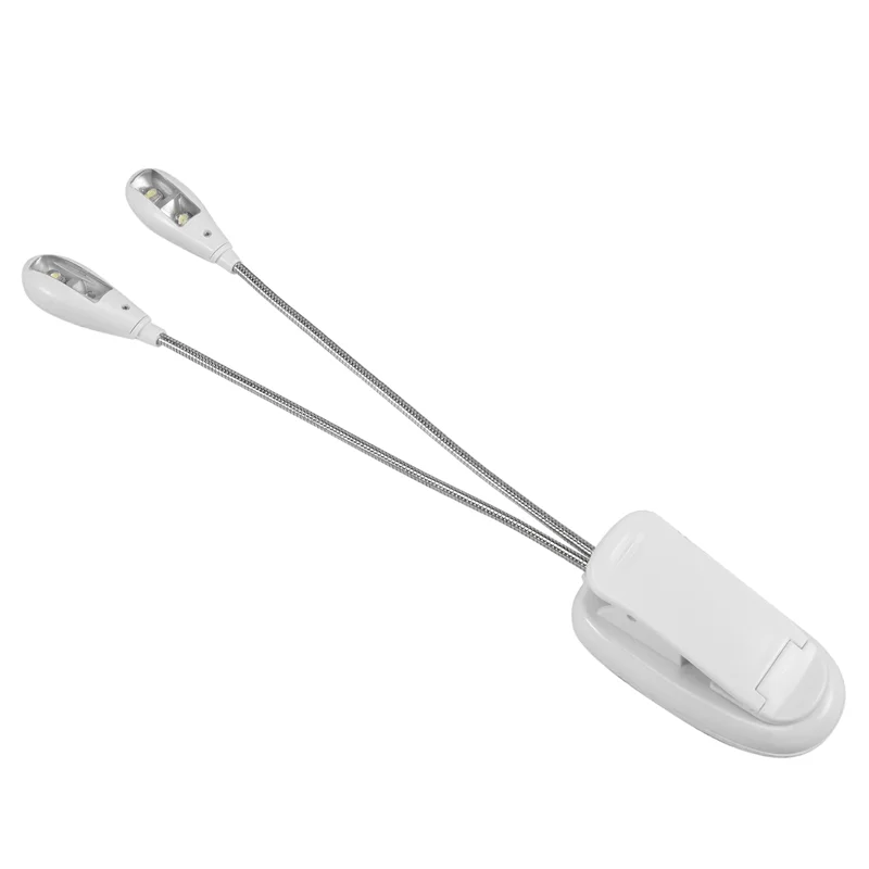 

Подставка для музыки, белая лампа для чтения, 4 яркости, питание от USB и батареек AAA