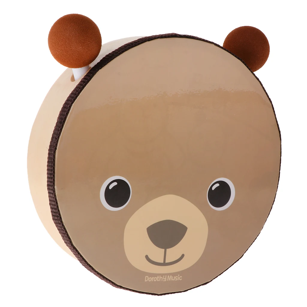 Wooden Hand Drum with Beaters Pattern Printed for Toddlers Percussion Instrument for Kids Hand Drum Percussion Toy musical percussion instruments,wooden hand drum