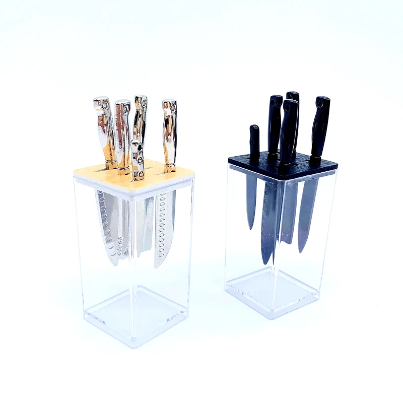 

1 Set 1/12 Dollhouse Miniature Knife Rest Model Mini Knives Set Cooking Utensils Dolls House Kitchen Accessories Toys