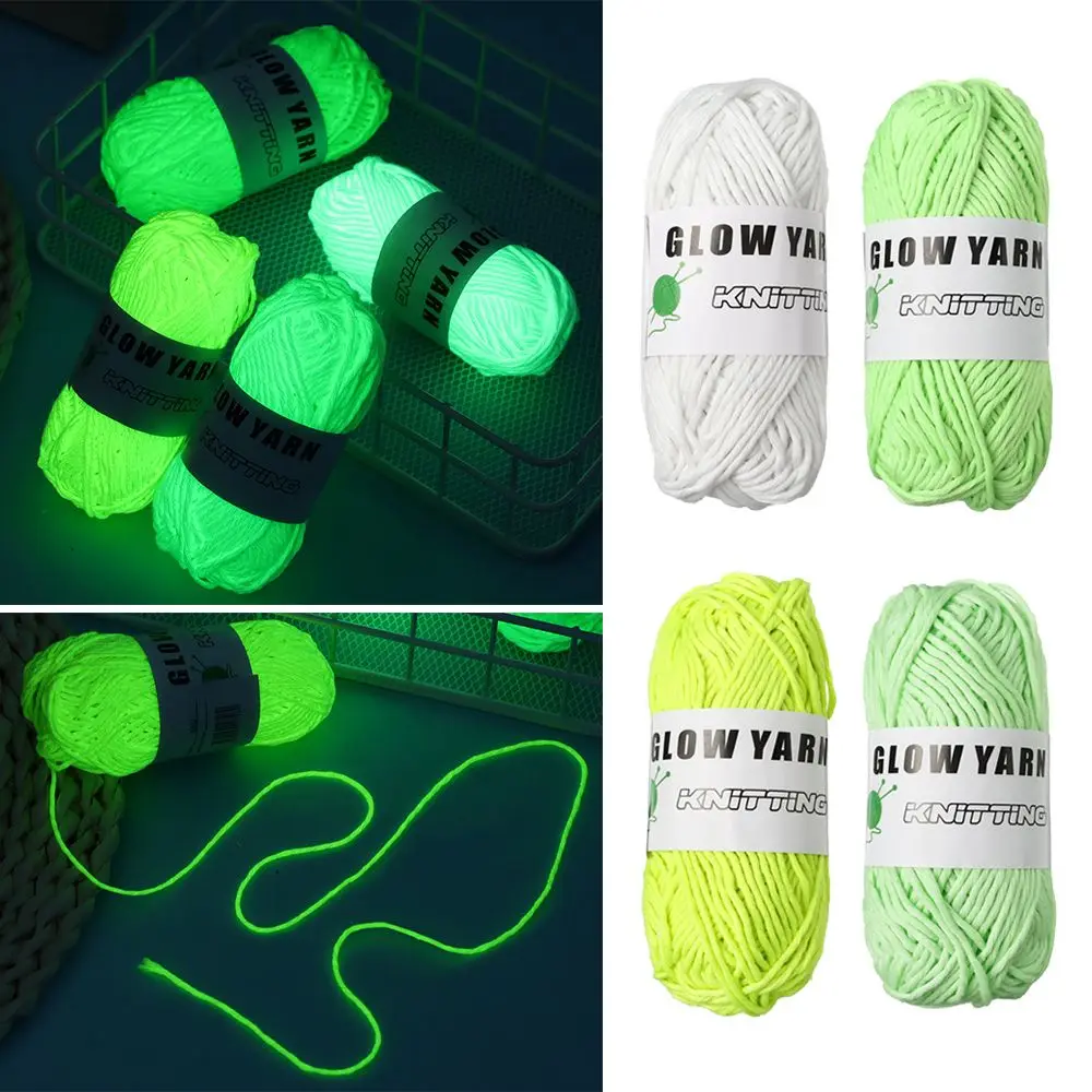 1Roll Novel Functional Yarn Glow in the Dark Polyester Luminous Chunky
