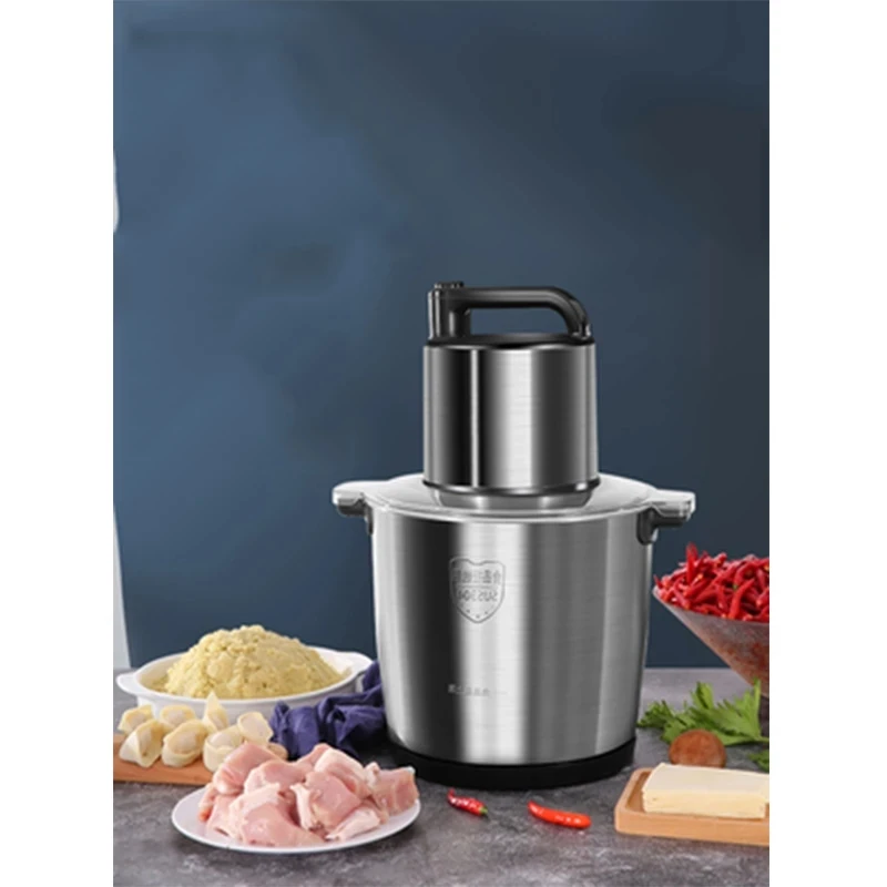 Stainless Steel 10L Electric Chopper Meat Grinders 1500W Food Processor Blender Kitchen Vegetable Chopper Meat Slicer Machines 6