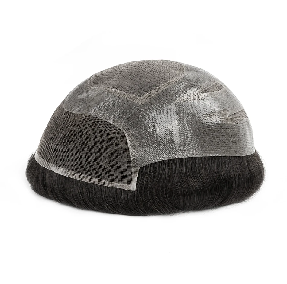 Toupee Men Mono PU Base Wig For Men Male Hair Prosthesis Breathable Lace Front Man Wig Capillary Prosthesis Replacement System 4