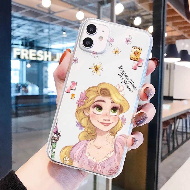ディズニー、ラプンツェル、ベルのスマホカバー 王女ラプンツェルディズニーガール電話ケースappleのiphone 14