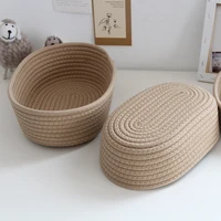 Desktop Sundries Basket Storage Box Hand Woven Basket Kids Toys Organizer Office Stationery Cosmetics Snack Pouch Accessories 5