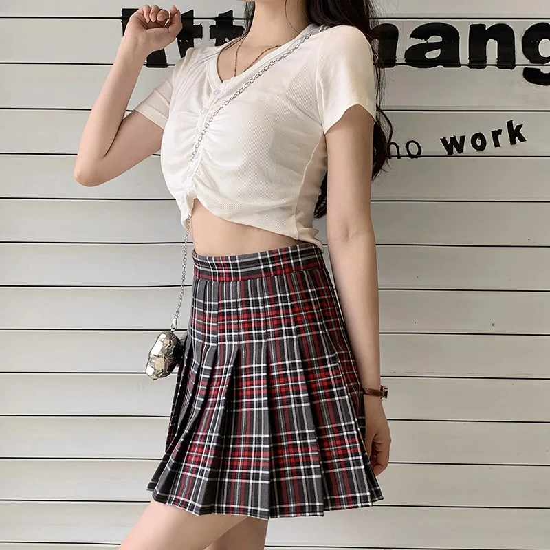 Saia Plissada EXCHIC Feminina Cintura Alta - Cinza Tamanho GG Para Escola E Casual