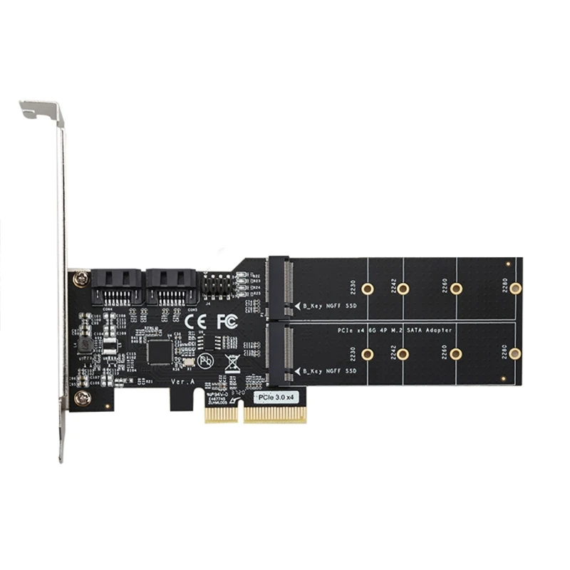 

PCIE3.0 Channel to 2-port for M.2 (B-KEY) and 2-port SATA3.0 Adapter Card with ASM1164 6Gb for 2230 2242 2260 2280 Dropship