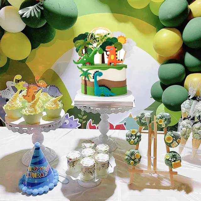 Decorazioni Torta Dinosauri 15 Pezzi - Set Compleanno Per Bambini, Tema Preistorico - Foto 5