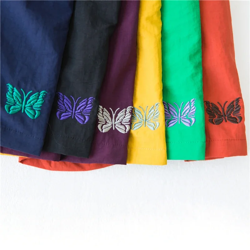 

Mesh Needles AWGE Shorts Men Women sweatpants 1:1 High Quality Needles Butterfly Embroidery Loose Quick-drying Shorts Breeches