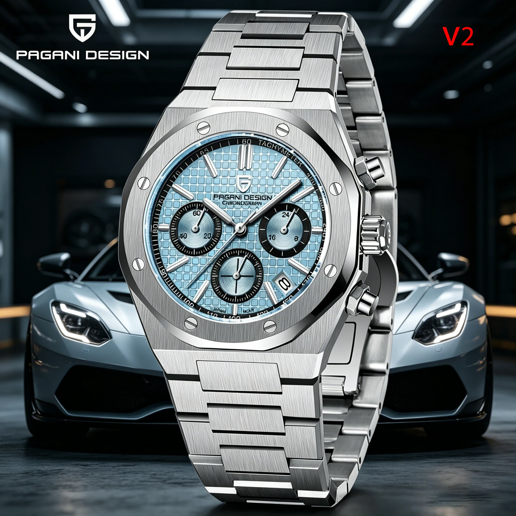 นาฬิกาแฟชั่นผู้ชาย รุ่น Pagani Design 2026 Vk63 หรูหรา โครโนกราฟ สายสแตนเลส กันน้ำ 200 เมตร