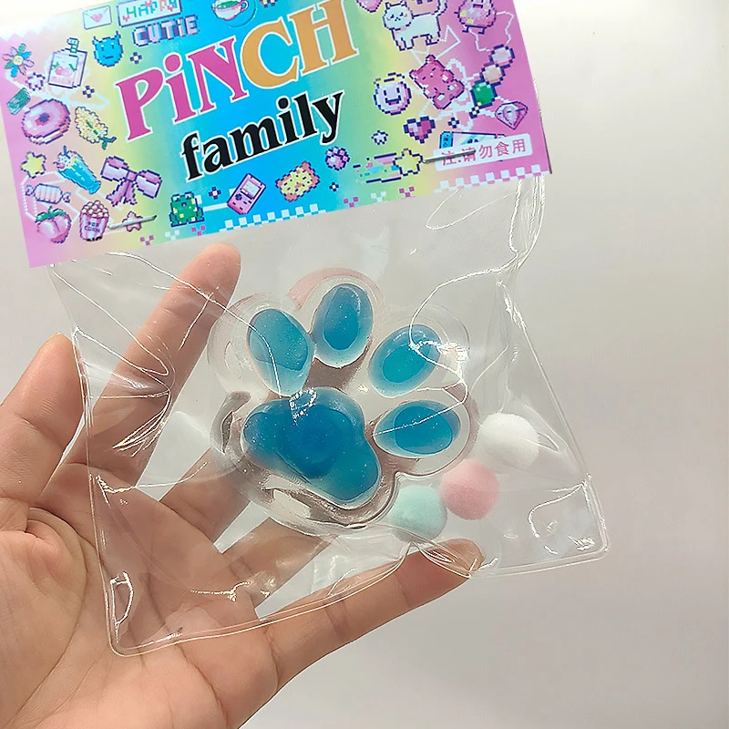 1PC Cartoon Cute Glowing Cat Paw TPR Cat Paw Slow Rebound Toy Funny Cat Claw Pinch Toy Lovely Cartoon Squeeze Cat Paw 4