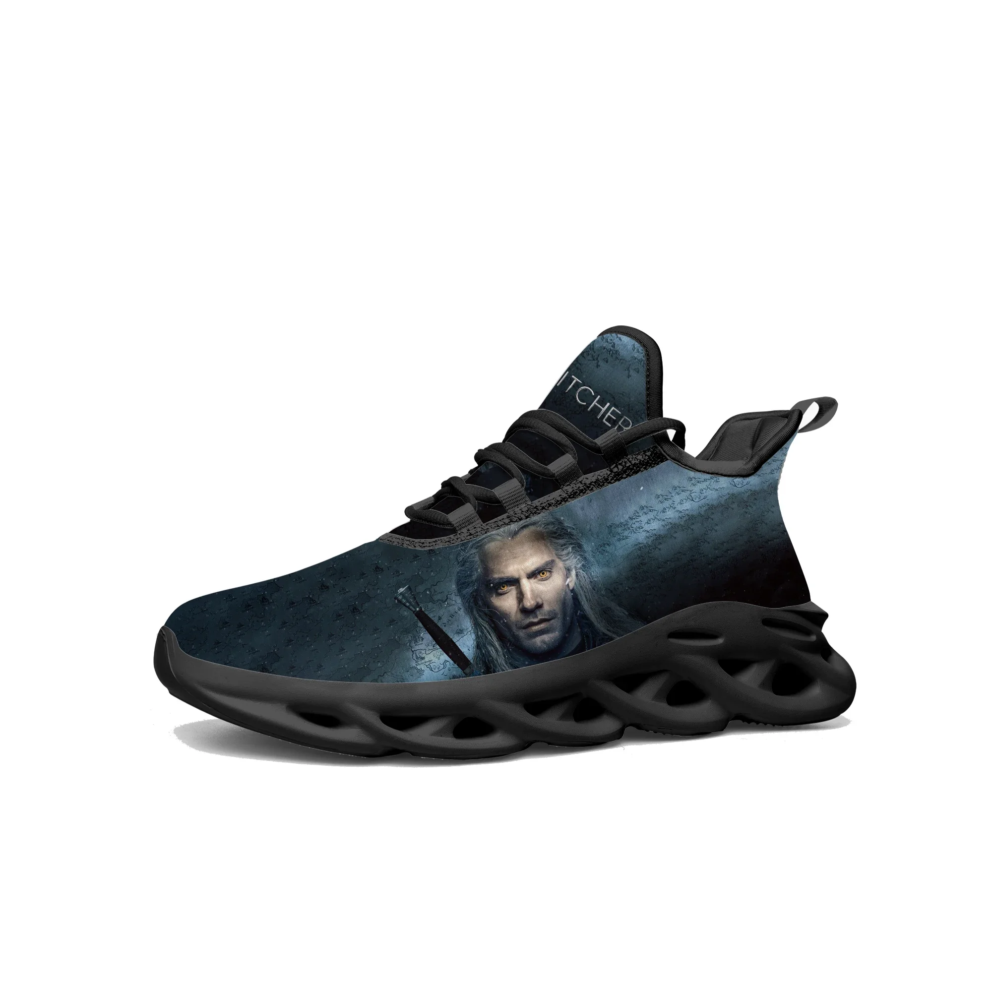 The-Witcherr Flats Sneakers Mens Womens Sports Running Shoes High Quality Symbol Wolf Sneaker Lace Up Mesh Footwear custom Shoe