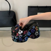 13cm Black Wedge Sandals Women Pink Flower Print Platform High Heels Slippers Summer Ladies Shoes Silver 13CM Heeled Sandals - Image 4