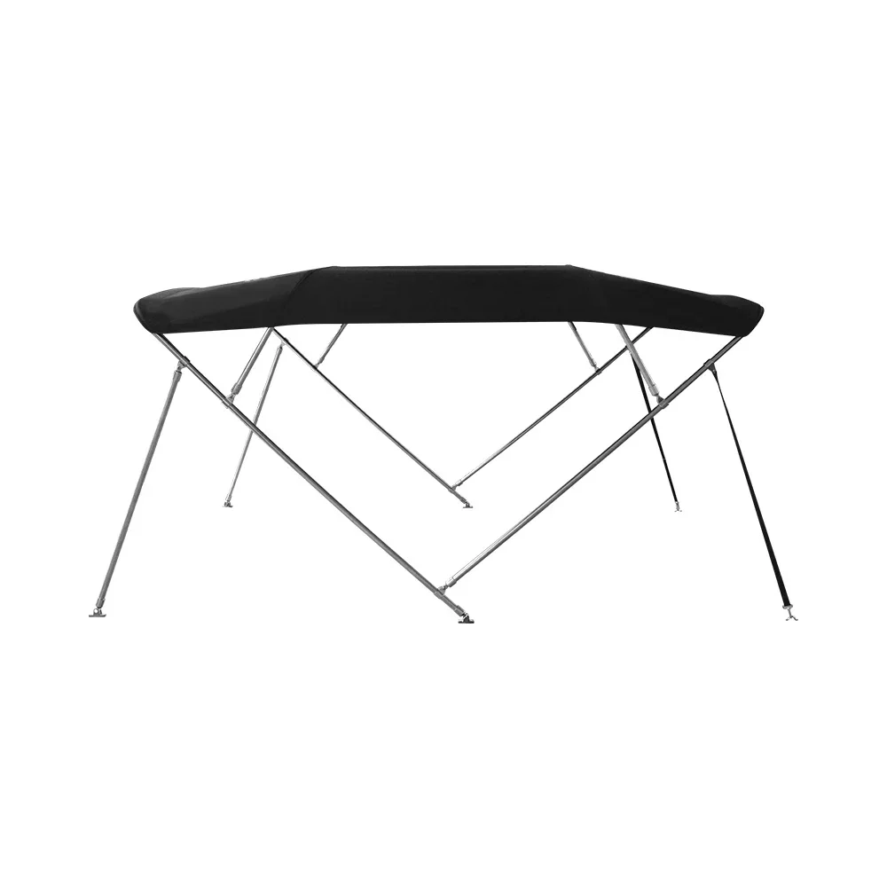 4 Bow Bimini Top Width 73-78 "W for Boat 600D Polyester Stainless Steel Frame with Support Pole Pontoon Boat Size
