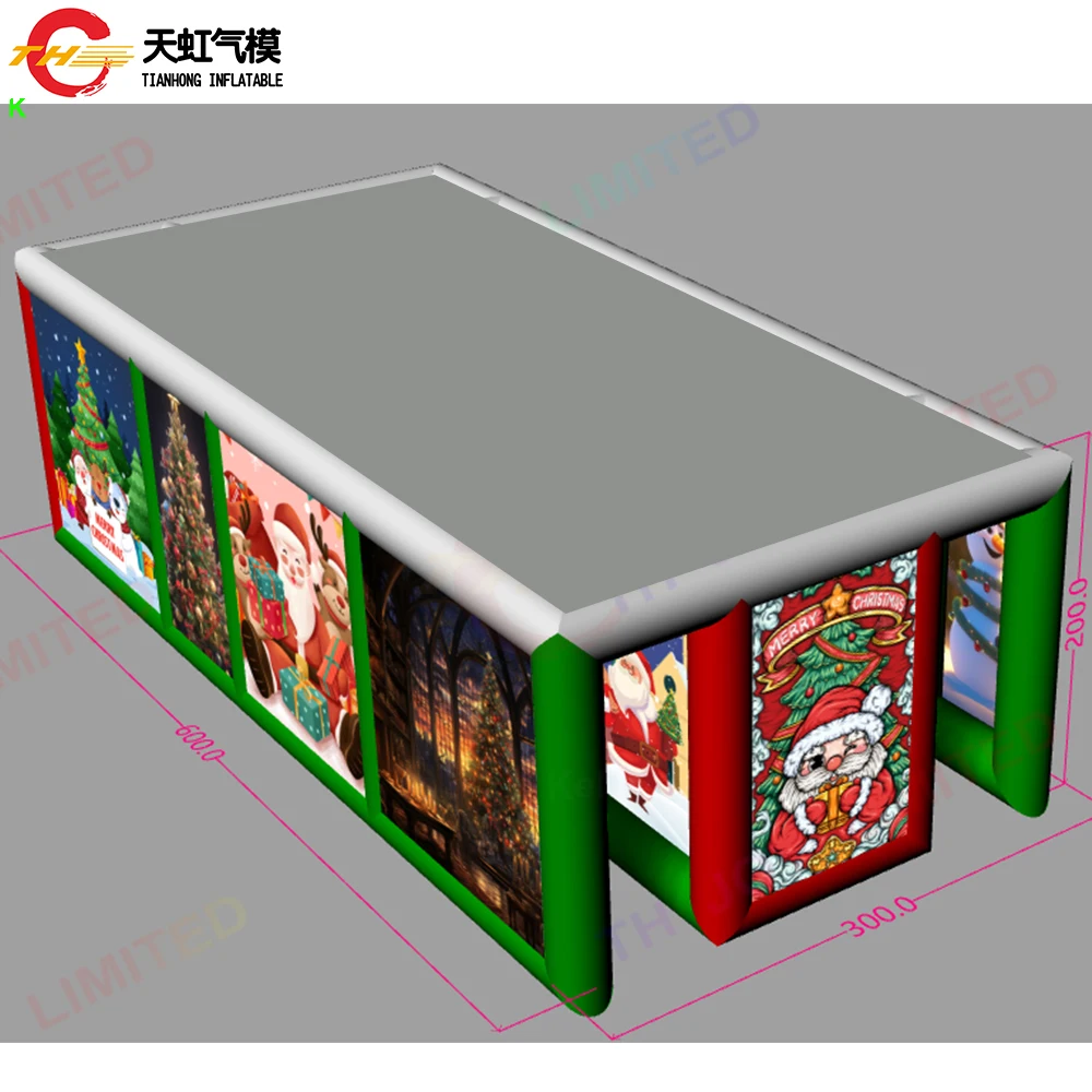Fast Shipping 6x3m Digital Printing Inflatable Haunted Maze Christmas Inflatable Labyrinth Maze Arena for Sale 3