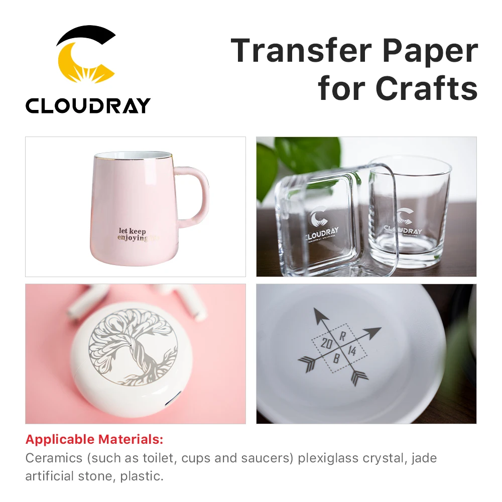 Cloudray 공예용 전사지, 레이저 조각 및 마킹 기계용 DIY 아트 디자인, 컬러 마킹, 5 개, 10 개