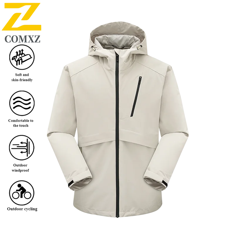 ​Men Breathable Hiking Jacket Windproof Waterproof Outdoor Sport Raincoat Mountain Climbing Windbreaker Tactical Softshell Coat​