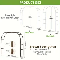 1pc, Metal Garden Arch, 100inch Large Size Heavy Duty Steel Frame Garden Arch With Gothic Style, Wedding Arch Lawn Rock Climbing 3