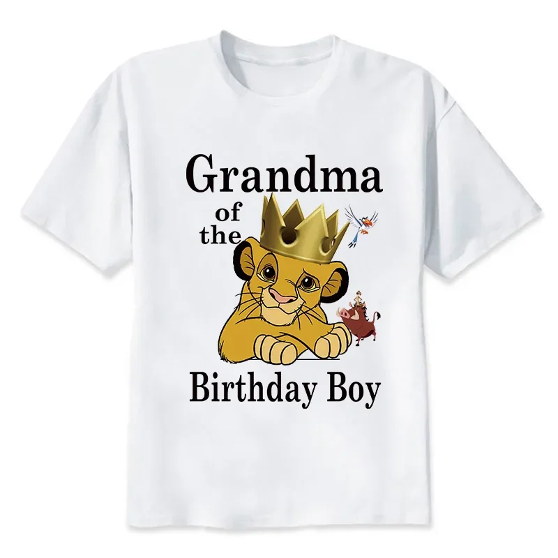 Matching Family Outfits For Birthday Boy The Lion King Simba Theme Family Look Tshirt Kids Clothes Father Mother Daughter Son - 4