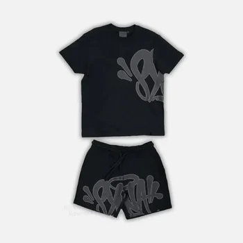 2025 New Summer SYAN Co-Branded Men'S Shorts and Short Sleeves Suit Street Hip-hop Cool Handsome Clothes 1