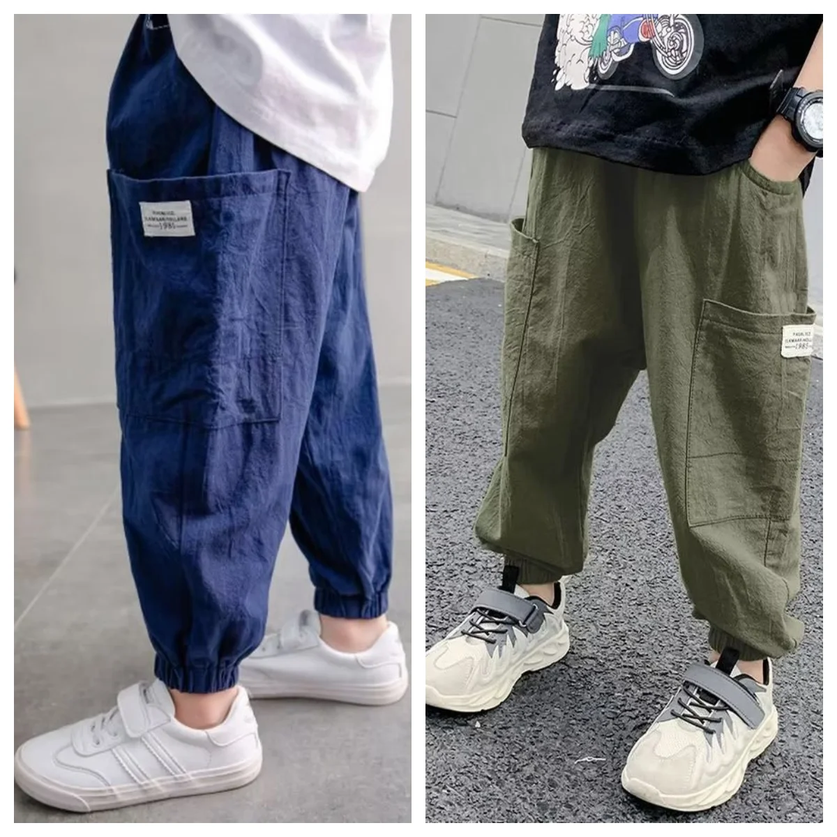 

2024 Breathable Baby Boys Casual Pants kids Clothes Loose Harem Pants Linen Children Overalls Baby Summer Spring Loose Trousers