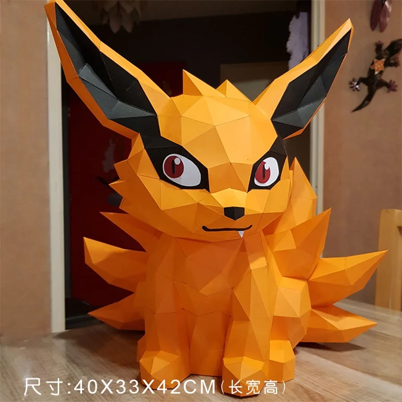 Anime Paper Toy Naruto Japanese Anime Kyubi Nine Tails Ninja Paper