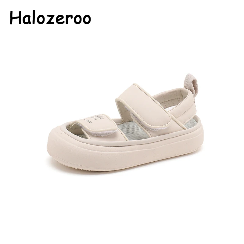 

New Kids Beach Sandals Baby Girls Brand Leather Shoes Children Sport Sandalias Boys Black Fashion Slides Casual Shoes Summer