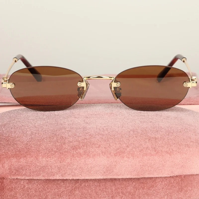 ���� �м� ���� Ÿ���� ���۶� �귣�� Desinger Retro �α� Eyeware �ҳ� ���� ��Ƽ ���̵� Frameless Sun Glasses UV400