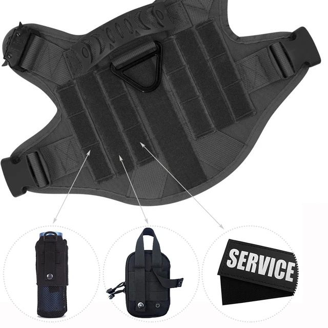 Large Dog Collar Dog Harness And Leash Set Pet Vest Tactical German Shepherd Harnesses For Small Dogs 5