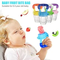 Baby Fruit Eating Supplement Photography Accessories Food Grade Silicone Teether Baby Puree Bag Teething Stick 1