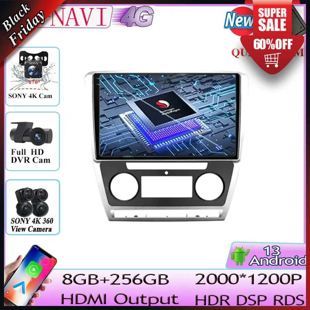 

Qualcomm Snapdragon Video Player For Skoda Octavia 2 A5 2007 - 2014 Android Car Multimedia Radio Navigation Stereo Monitor