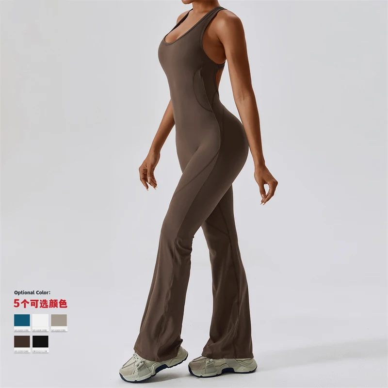 Women Training Yoga Suit Back V Jumpsuit Gym Set  Sportswear Women Sports Jumpsuit Fitness Rompers Stretch Workout Bodysuits
