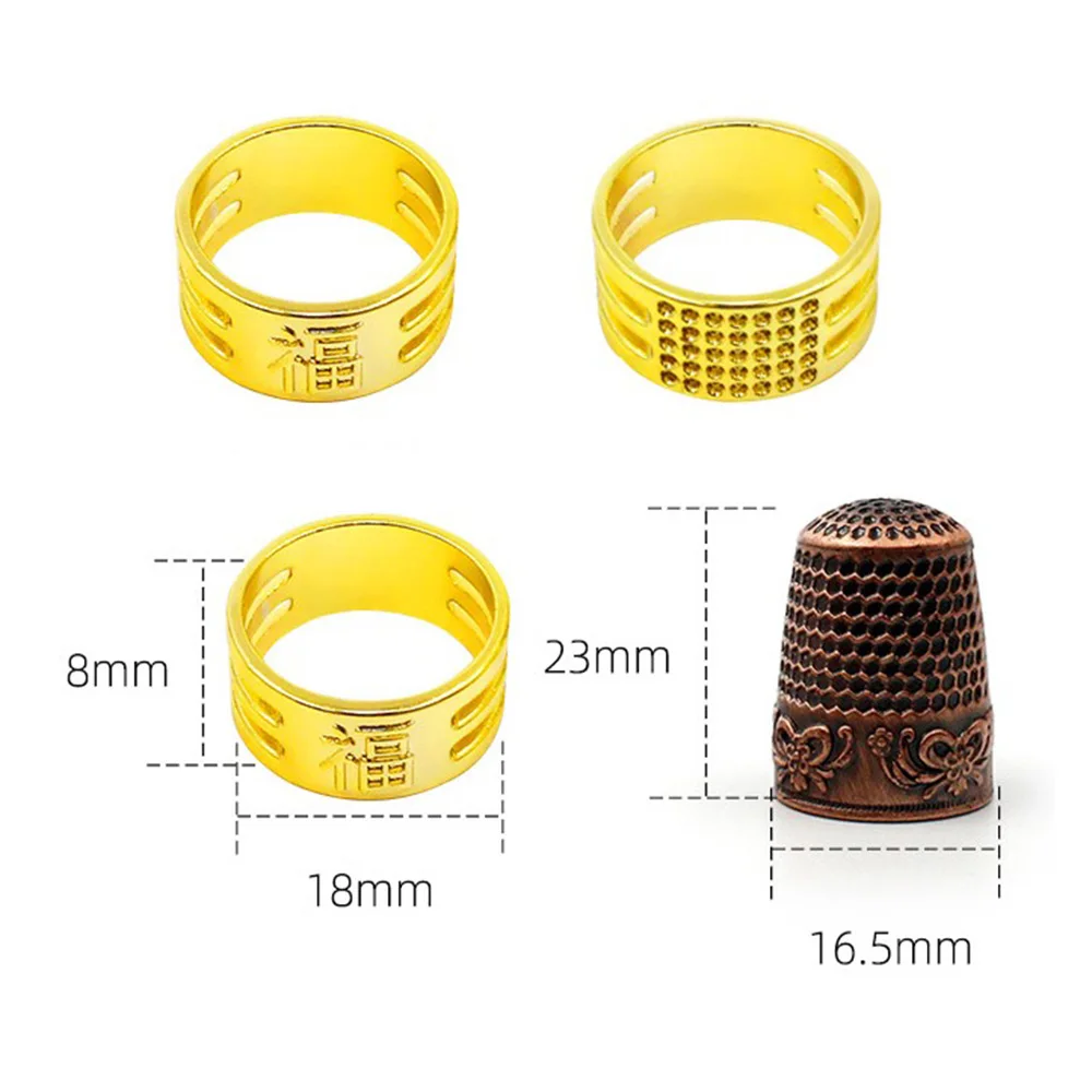 10 Pack Sewing Thimble Finger Quilting Protector for Sewing Clothes Metal  Copper Finger Shield Handmade DIY Knitting Craft Tools for Home Art