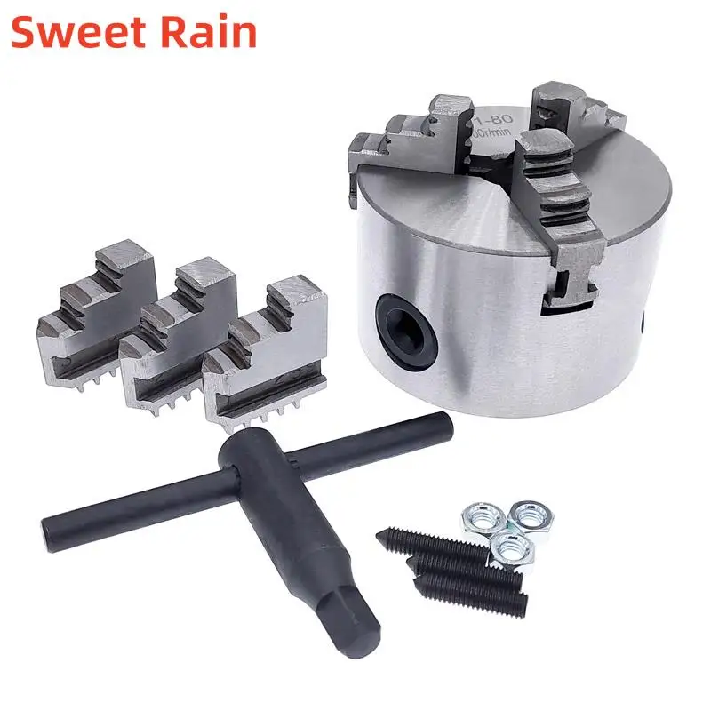 

1PCS K11-80 3 Jaws Manual Lathe Chuck With Turning Machine Tools Accessories K11-80 3-Jaw Lathe Chuck Self-Centering Metal New