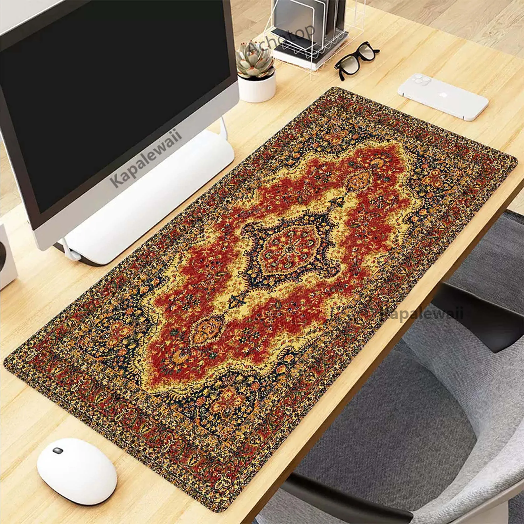 Persian Carpet-Inspired Retro Gaming Mouse Pad & Desk Mat