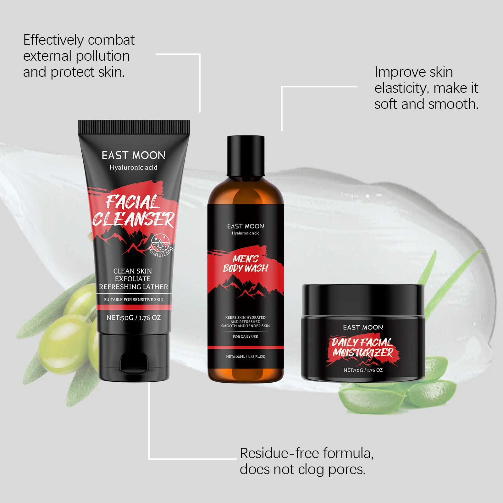 Men Bath Set Keep Moisturizing Wash Deep Oil Control Strengthen Exfoliate Reducing Blackhead Improve Brightening Body Skin Care