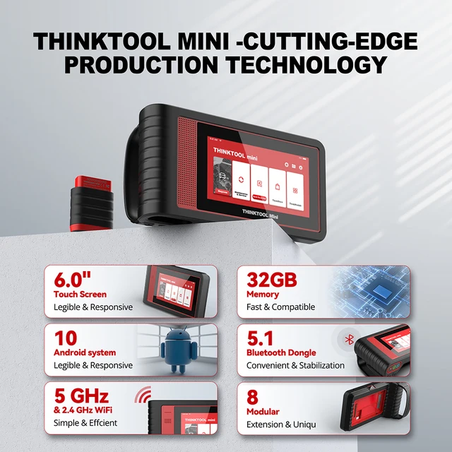 THINKCAR Thinktool Mini Car Diagnostic Tools Full System 28 Resets Free Update OBD2 Scanner ECU Coding