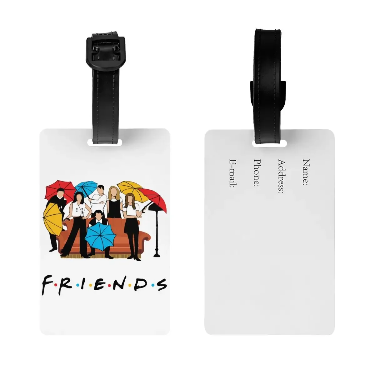 Friends TV Show Luggage Tag With Name Card Privacy Cover ID Label for Travel Bag Suitcase