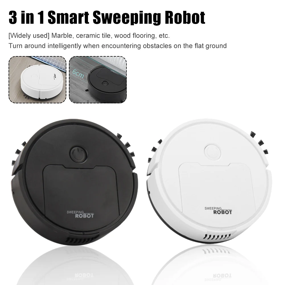

3in1 Smart Sweeping Robot Vacuum Cleaner Intelligent Low Noise Floor Sweeper Dust Catcher Carpet Cleaner Home Cleaning Machine