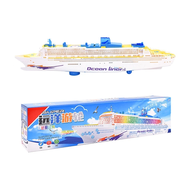 Ocean liner cruise ship boat electric toy flash led light sound kid gift 