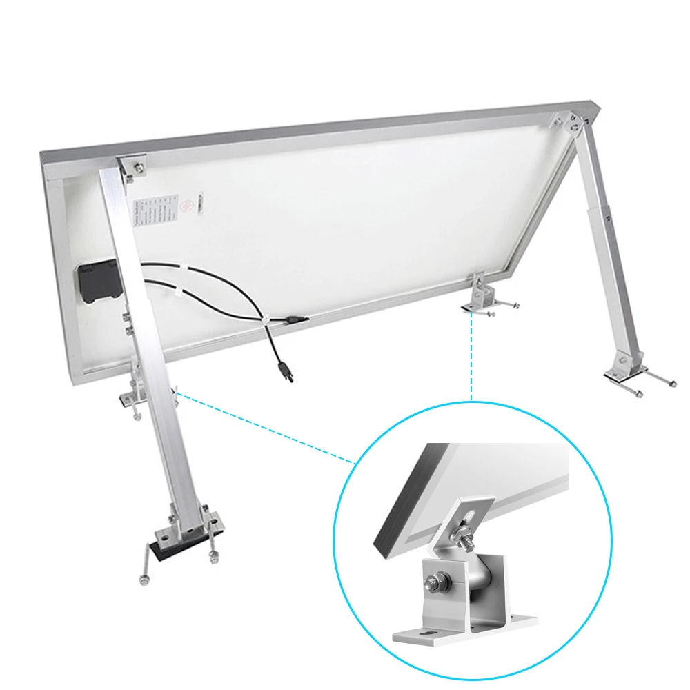 Solar Panel Mounting Bracket PV Panel Adjustable Angle Flat Roof Mounting Bracket Accessories Solar Foot Mount Tilt Bracke solar panel mounting set