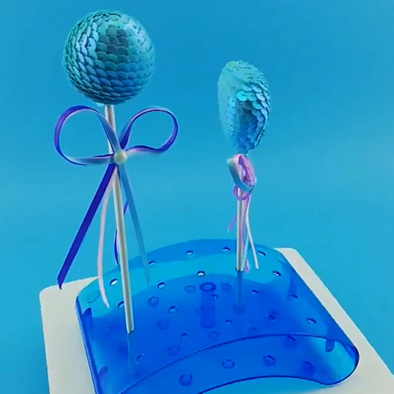 1PC DIY Acrylic 20 Holes With Traces Cake Pop Lollipop Cupcake Display Stand Holder Tower Bases 3