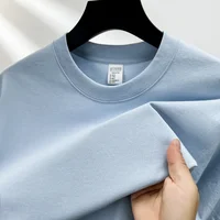 100% pur coton été haut de gamme marque hommes à manches courtes col rond Style à la mode demi manches haut respirant T-shirt 1