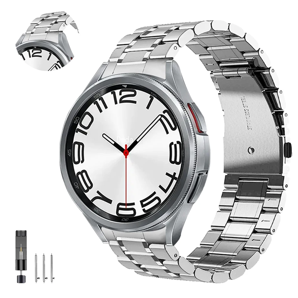

Original Metal Strap For Samsung Galaxy Watch 6 5 Pro 40 44mm Curved end Band Watch 6 4 Classic 47 43mm Stainless Steel Bracelet