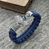 Thor Hammer Mjolnir Runes Teiwaz Algiz Amulet Jewelry Norse Viking Accessories Paracord Rope Bracelets For Men Women Bangles 3
