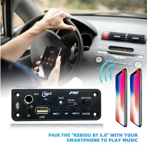 블루투스 앰프 MP3 디코더 보드 마이크, 자동차 Mp3 플레이어, USB 녹음 FM 라디오 AUX, 스피커용 핸즈프리 오디오 DIY, 10W, 6W 4