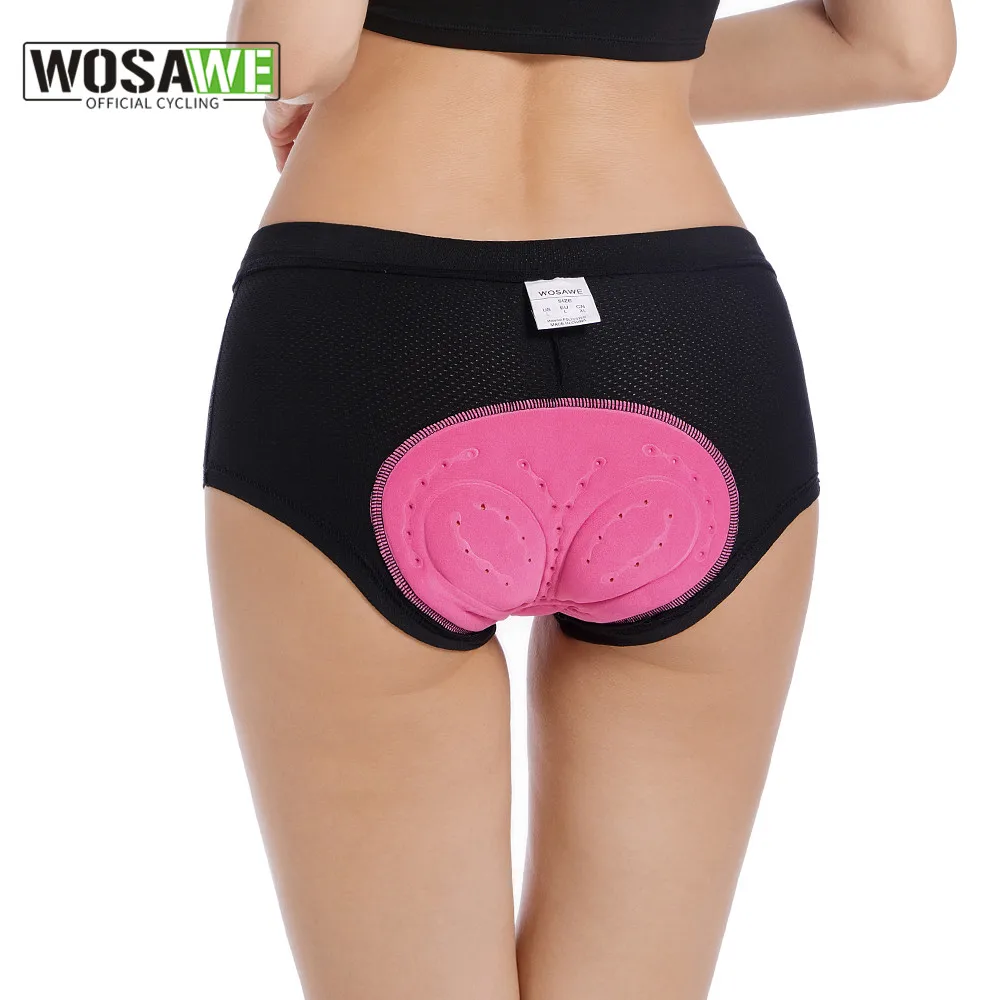 WOSAWE Shorts de Cyclisme pour Femme Respirant Shorts de 4D Rembourré Séchage Rapid pour Bicyclete VTT BMX (Noir S