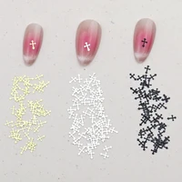 100 pcs Cross Metal Nail Charms Gold Silver Black Metallic Nail Stud Manicure 3d Nail art Decorations Accessories 1