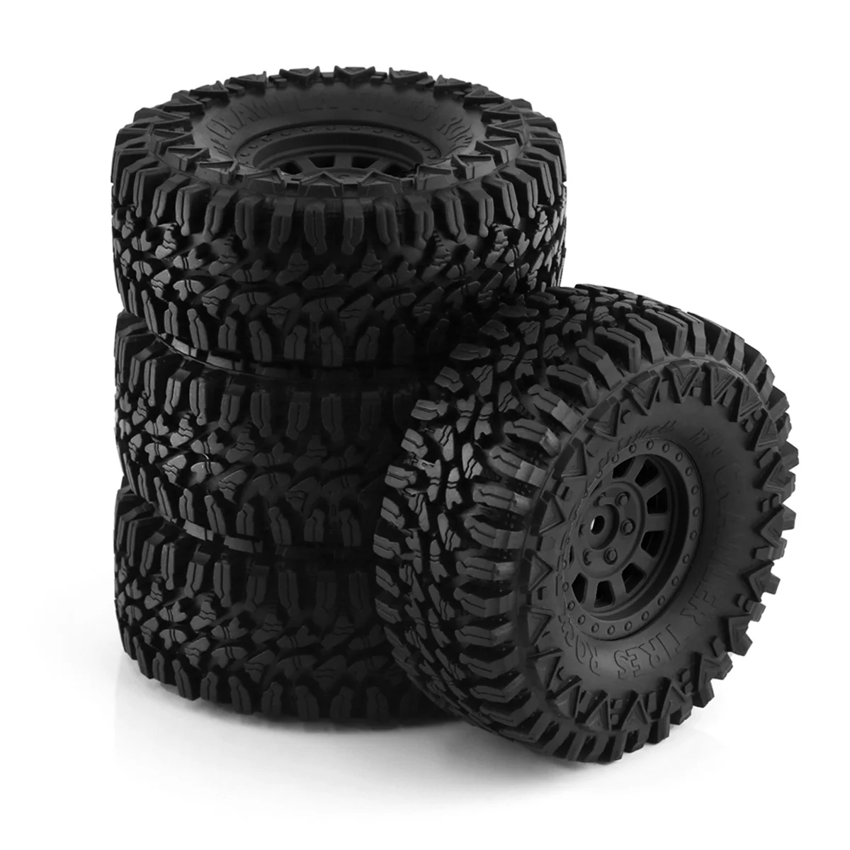 

4 шт. 110 мм колесные шины для 1/10 RC Rock Crawler Axial SCX10 SCX10 II 90046 TRX4 D90 запчасти для автомобилей на радиоуправлении, черные