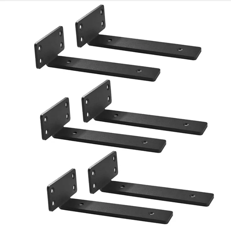 Shelf Bracket 2 4PCS Floating Shelf Brackets Heavy Duty Cast Iron Shelves Brackets 1/5 Inch Thicked Invisible L Brackets for Shelves Support