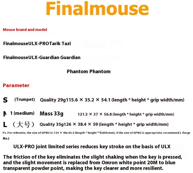 Finalmouse Ulx-Pro Gaming Mouse 2mouse 2.4g Wireless Mouse 8k 
